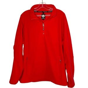 Sunice Fleece Pullover Quarter Zip Men’s Size L Red